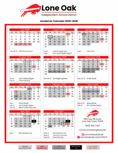 Lone Oak Independent School District Calendar