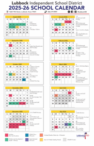Lubbock Independent School District 2025-2026 Academic Calendar