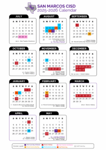 SAN MARCOS CISD Calendar