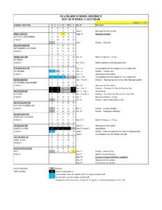 Standard School District calendar
