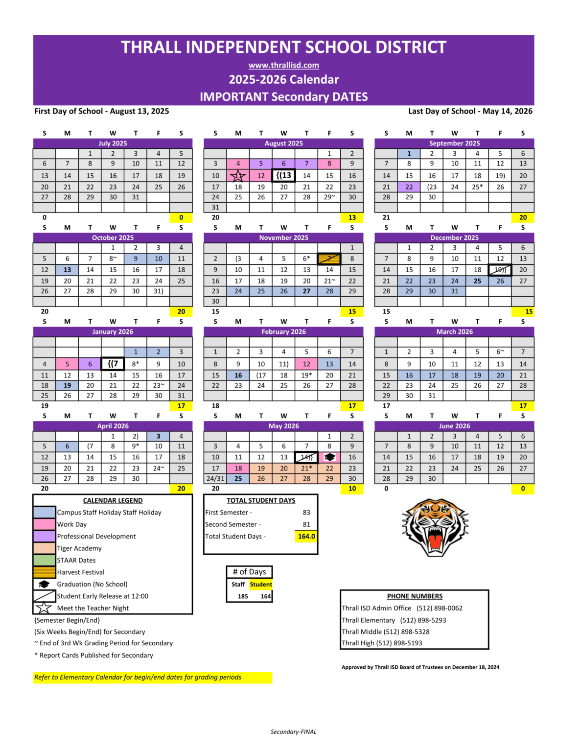 Thrall ISD Calendar 25 26 Revised pdf EduCounty