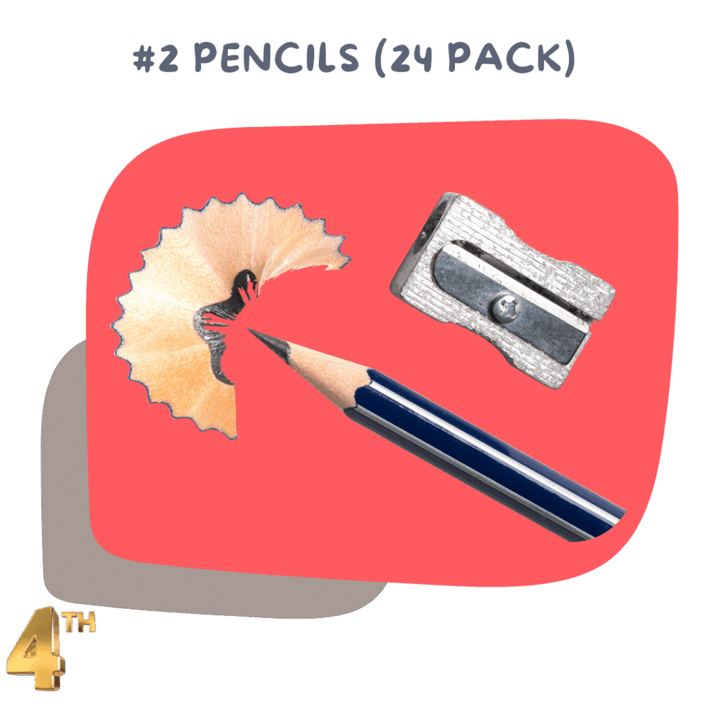 #2 Pencils (24 pack) – For daily writing, math, and classwork