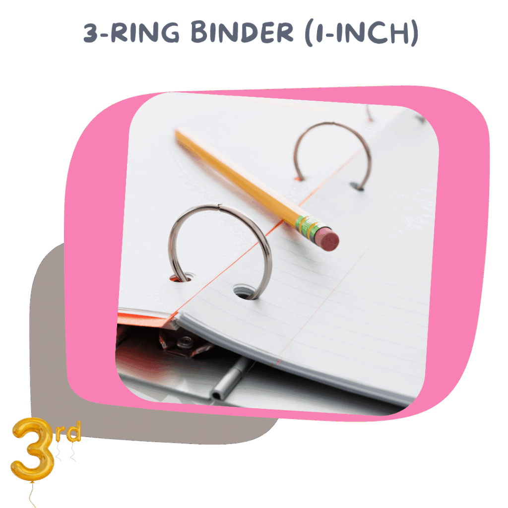 3-Ring Binder (1-inch) – For storing worksheets and reference sheets