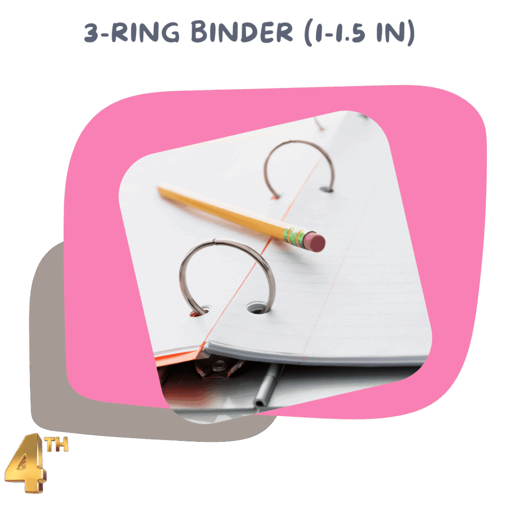3-Ring Binder (1–1.5 inch) – For storing worksheets and study materials
