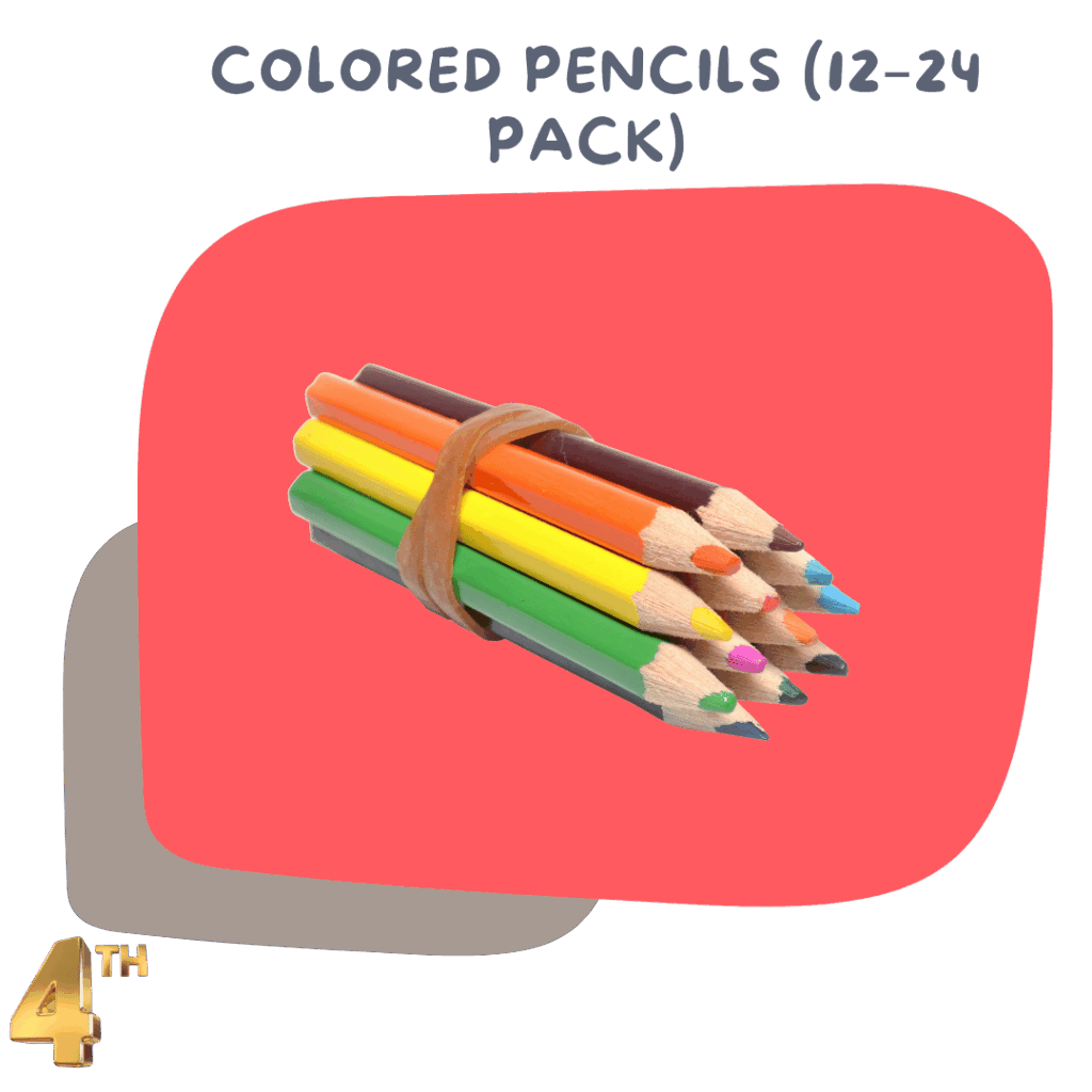 Colored Pencils (12–24 pack) – Perfect for maps, charts, and art projects
