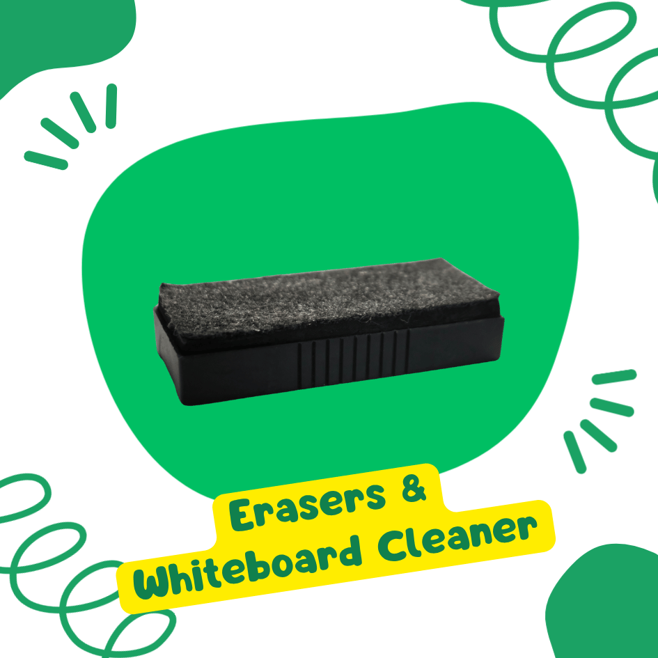 Erasers & Whiteboard Cleaner – To keep boards neat and clear
