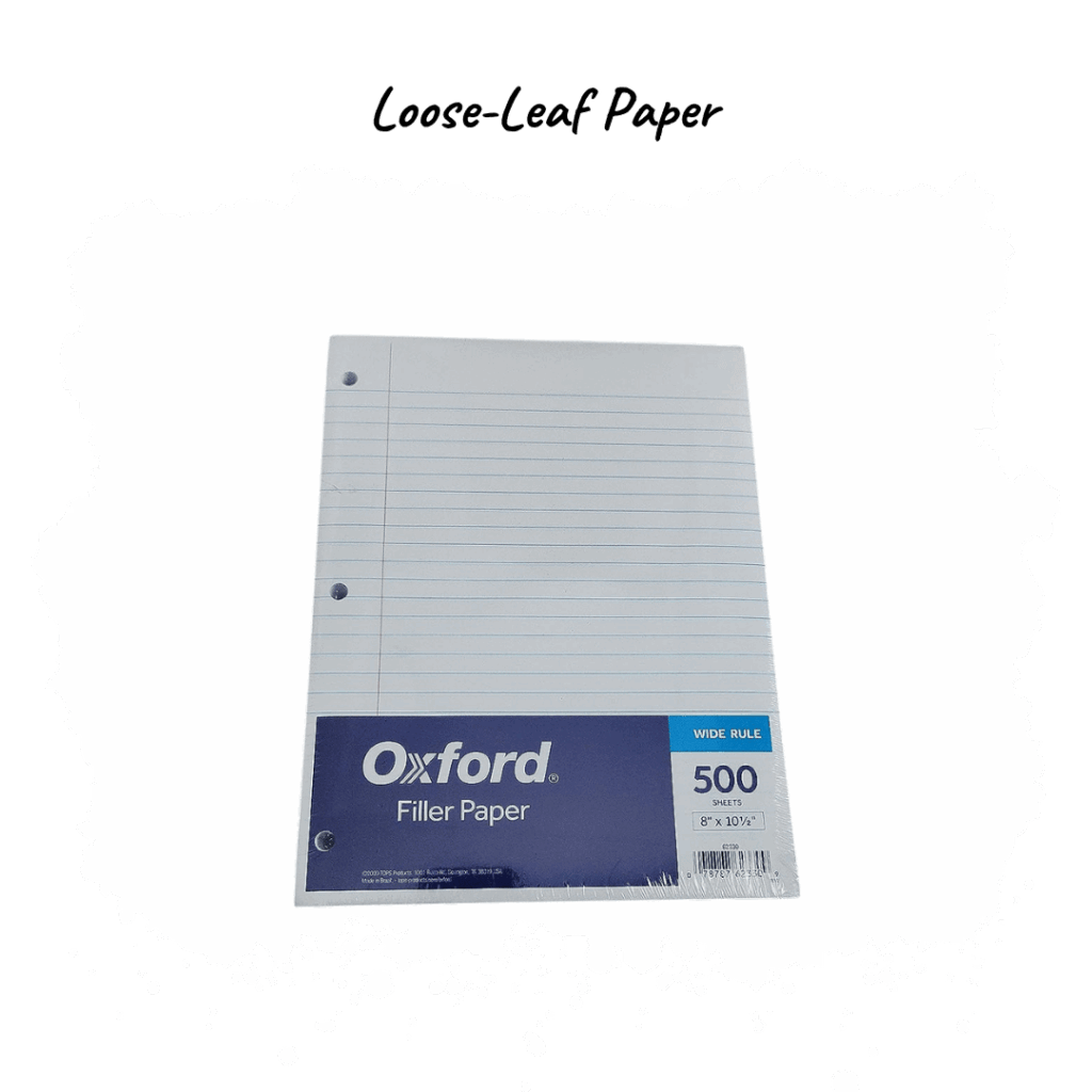 Loose-Leaf Paper (1–2 packs) – For homework, notes, and extra practice