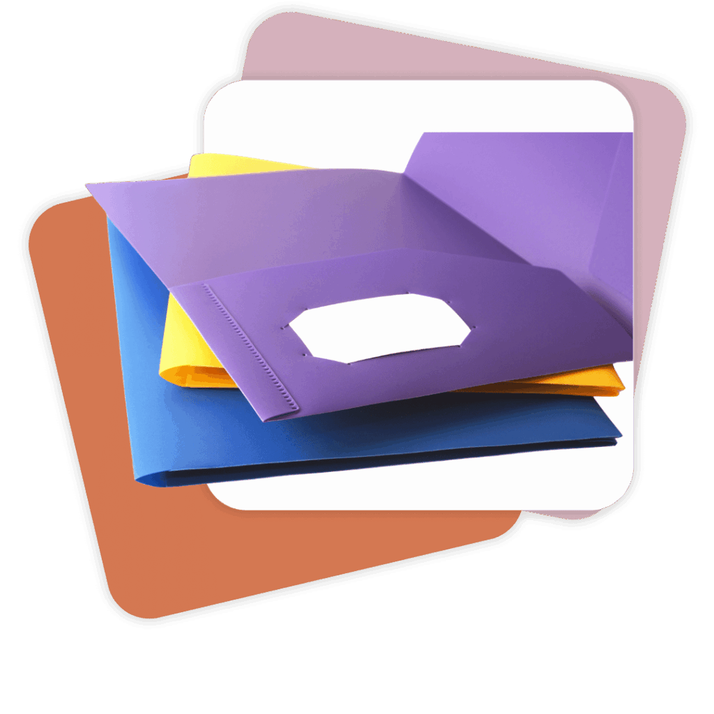 Pocket Folders (5–6, different colors) – To organize papers by subject.