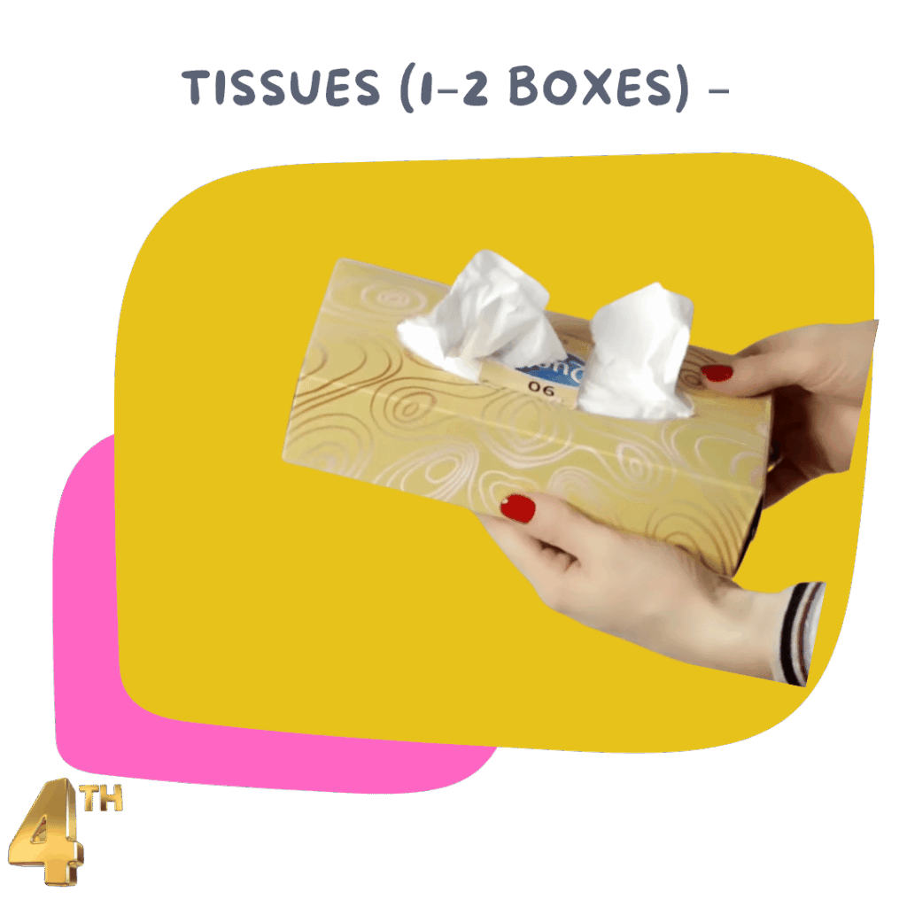 Tissues (1–2 boxes) – For personal use or classroom sharing
