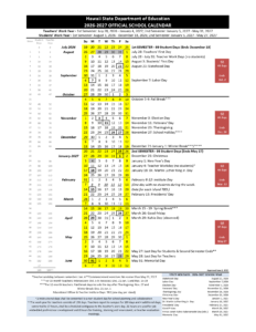 Hawaii DOE Calendar 26-27 Revised