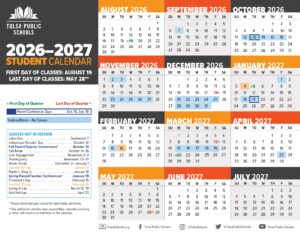 Tulsa Public schools calendar 26-27