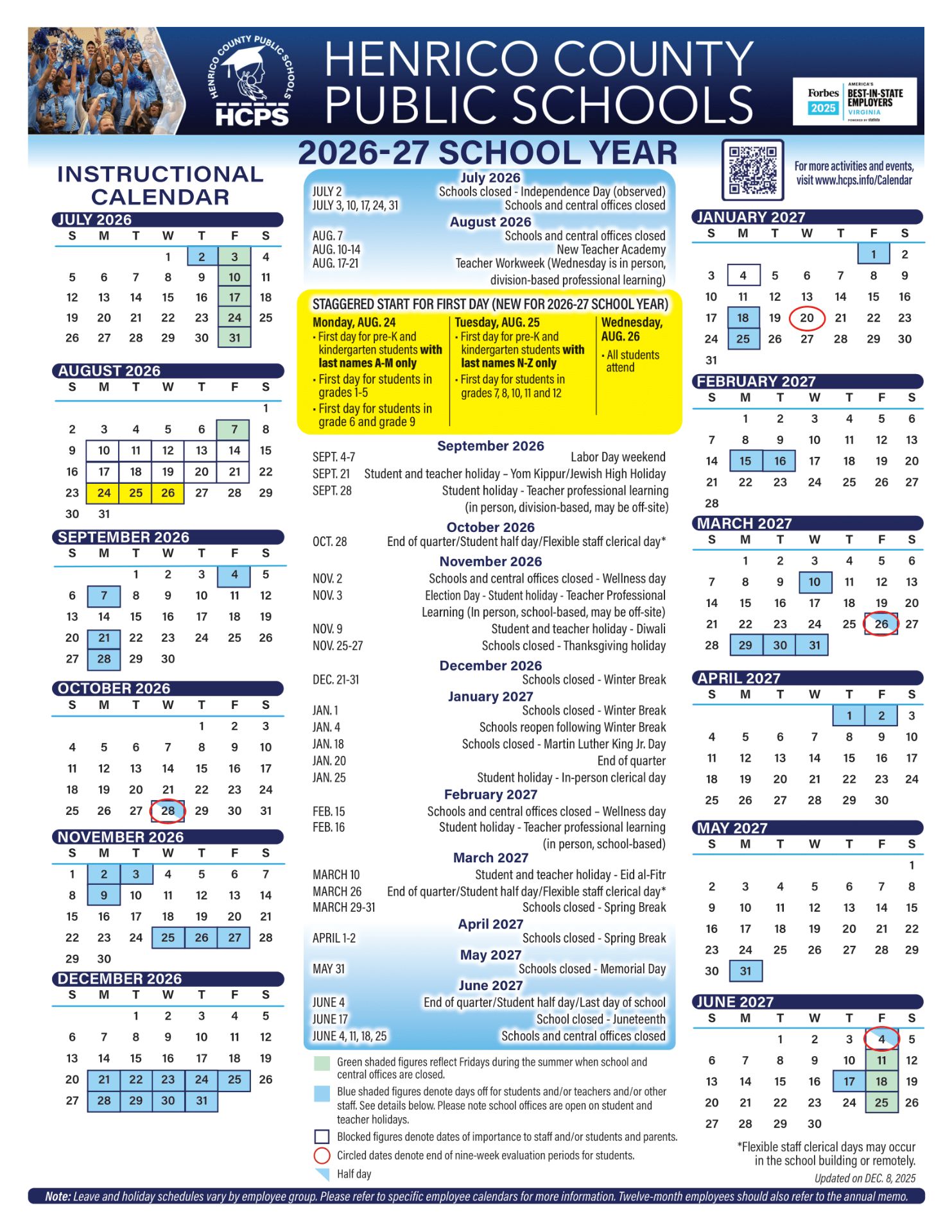 Henrico County Public Schools va Calendar 26-27 [pdf]