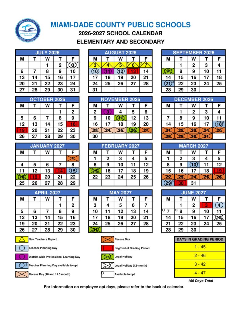 Miami-Dade County Public Schools Calendar 2026-27 (1)