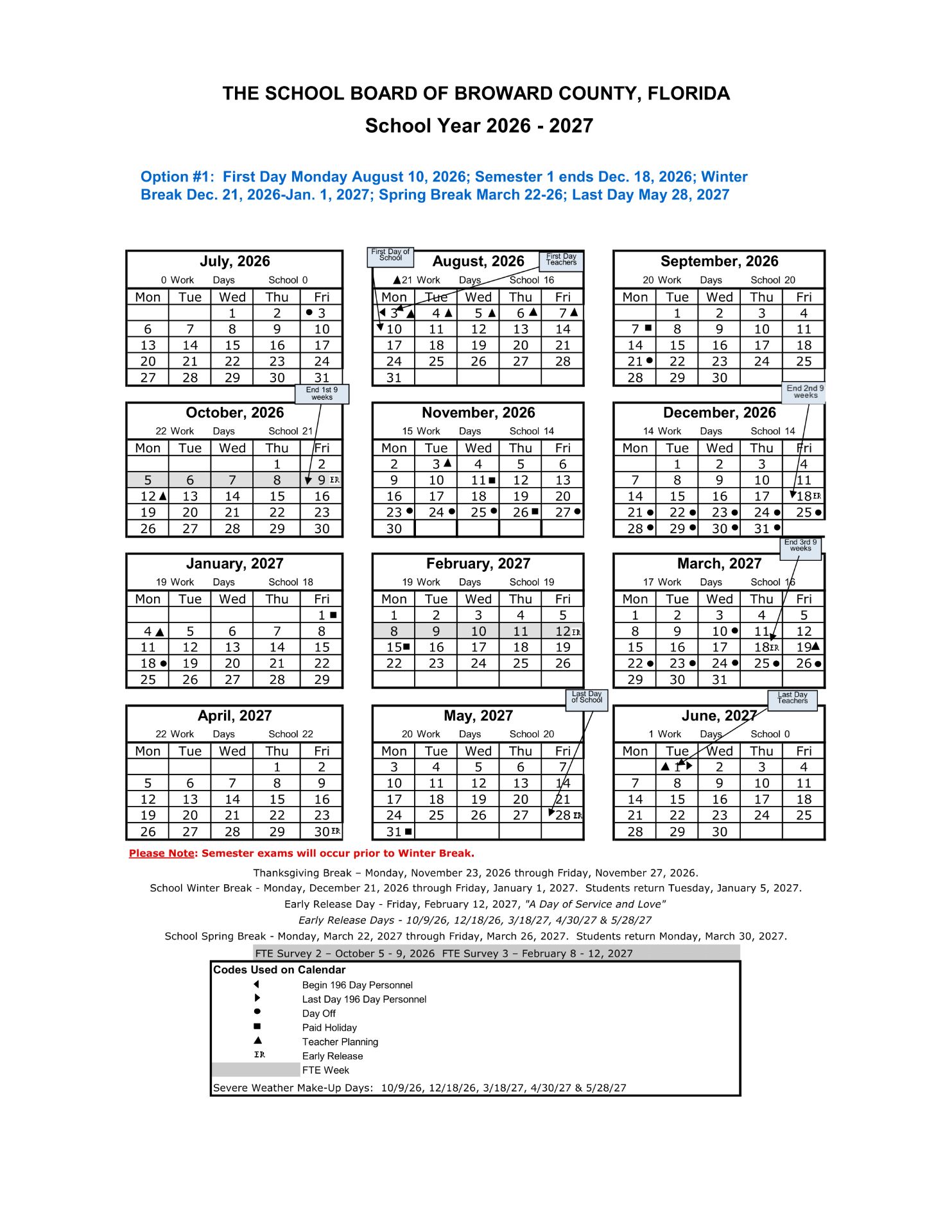 Broward County FL 26-27 Calendar Updated PDF