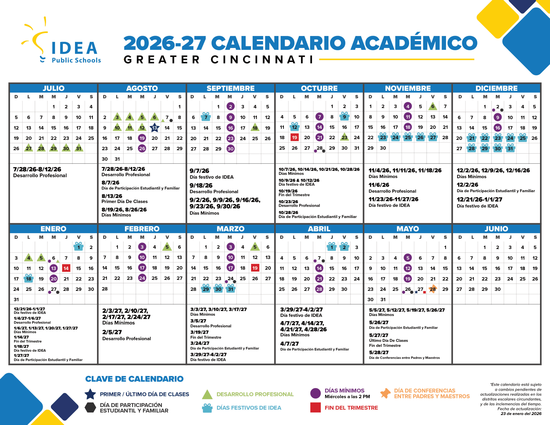 IDEA Public Schools Greater Cincinnati 26-27 Calendar [PDF]