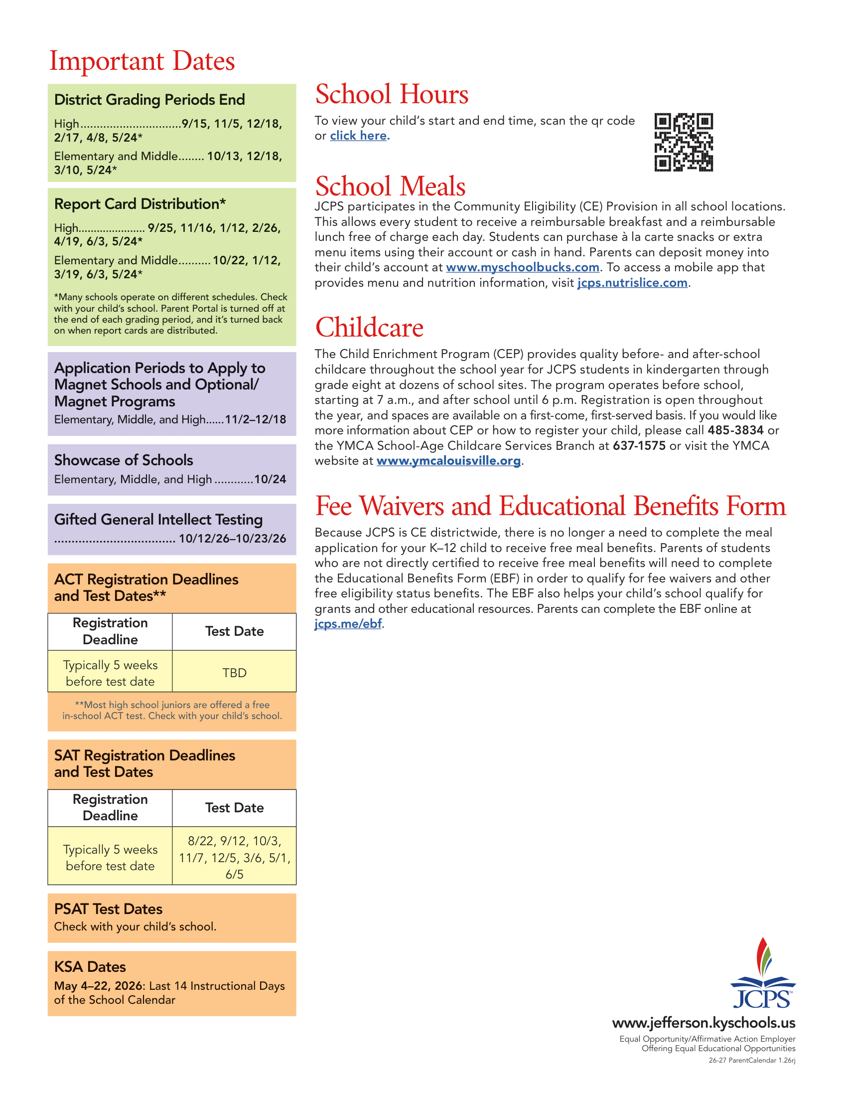 Jefferson County Public Schools ky 26-27 Calendar Updates[PDF]