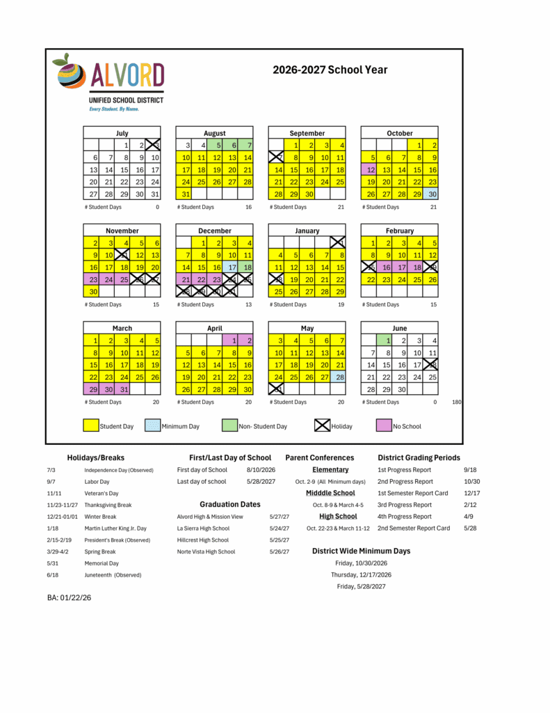 Alvord Unified School District 26-27 Calender (1)