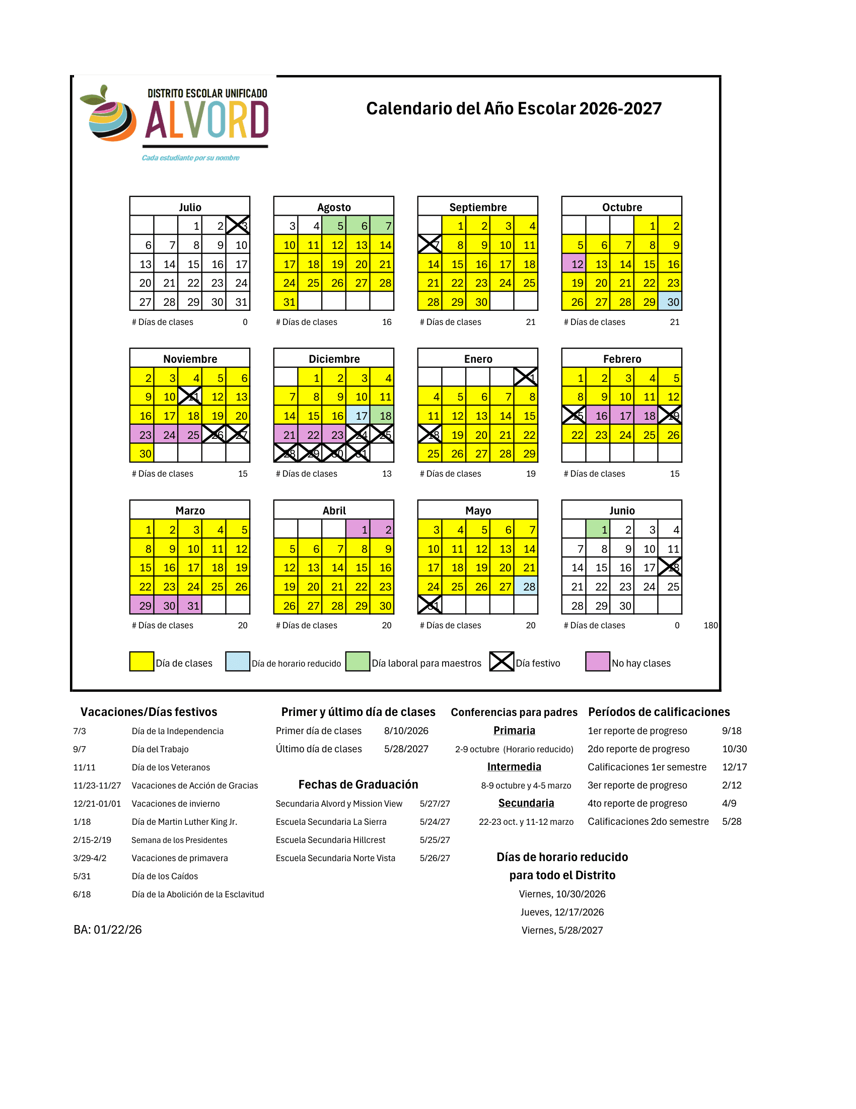 Alvord USD Calendar 26-27 Revised [PDF]