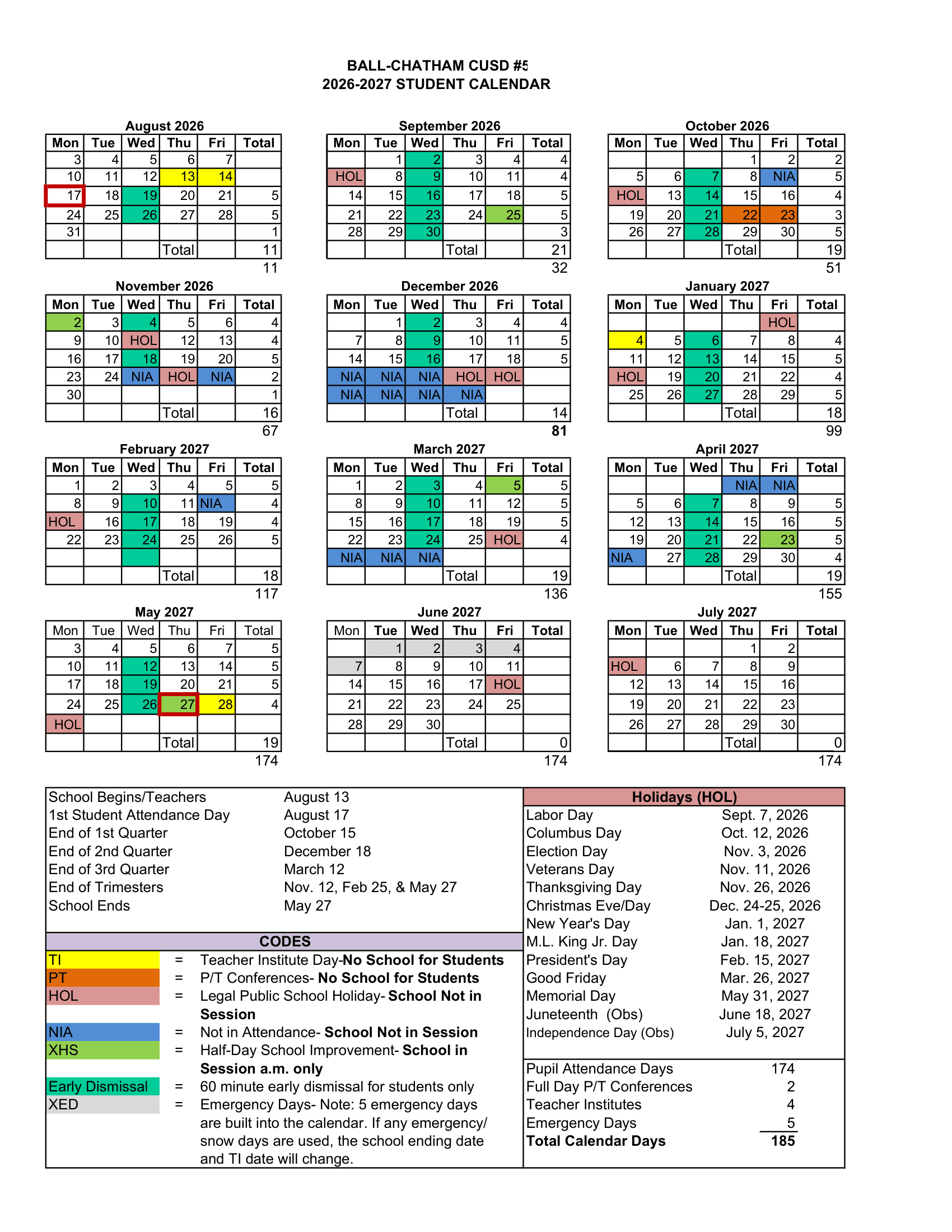 Ball-Chatham CUSD #5 26-27 Calendar [PDF]