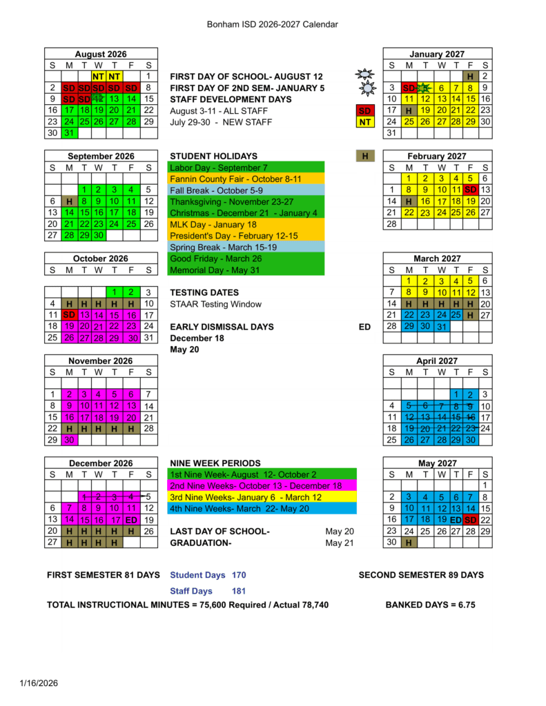 Bonham ISD 26-27 Calendar (1)