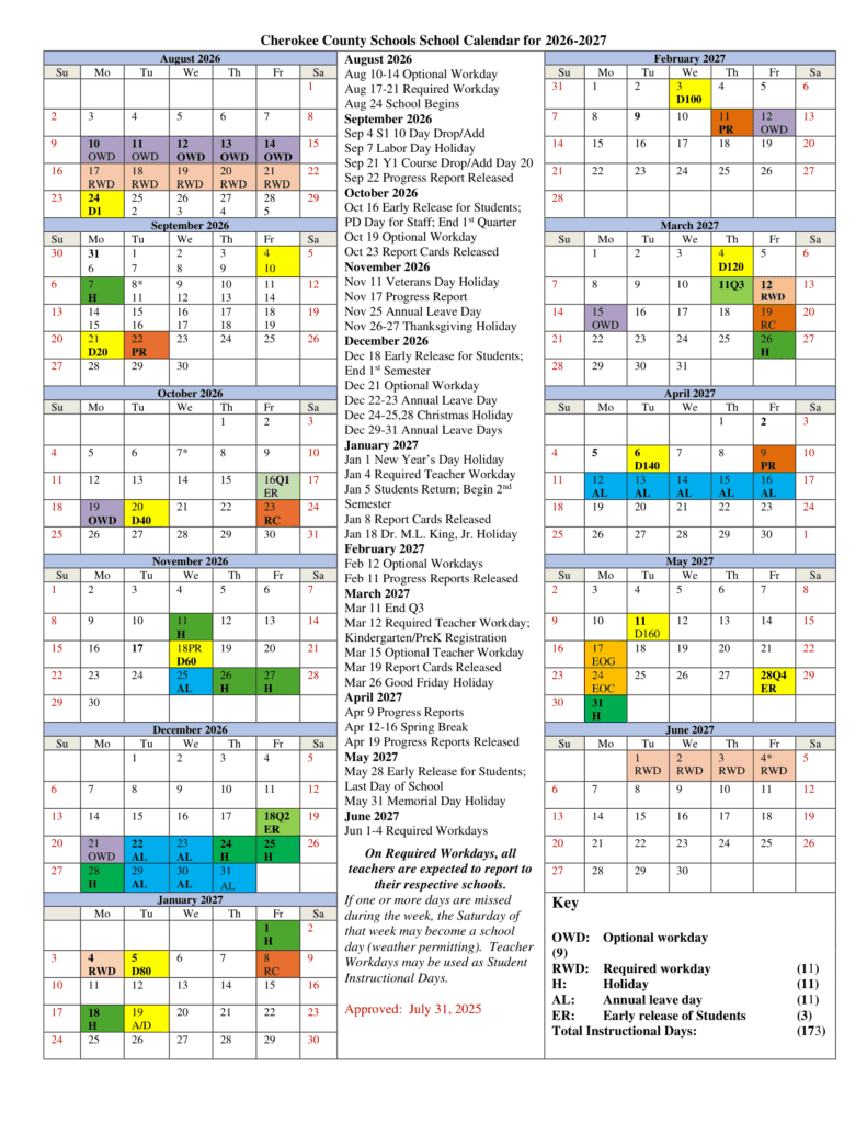 Cherokee County Schools 26-27 Calendar (1)