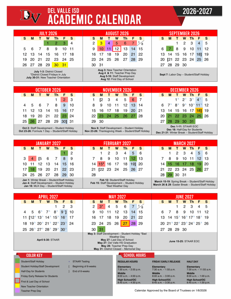 Del Valle ISD 26-27 Calendar (1)