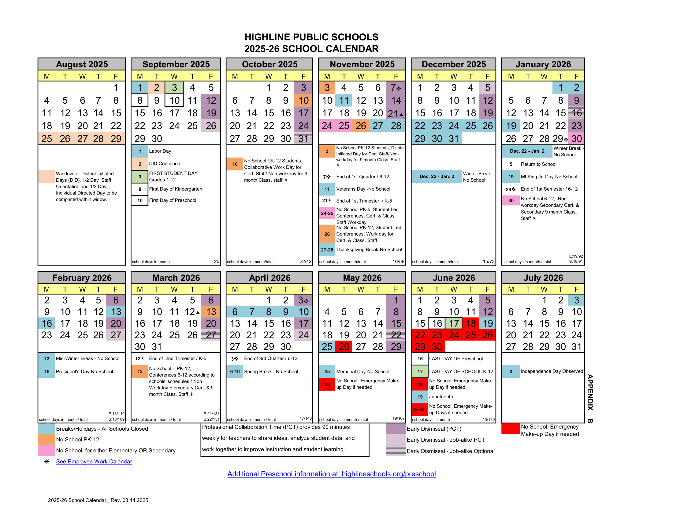Highline Public Schools  26-27 Calendar Revised [PDF]