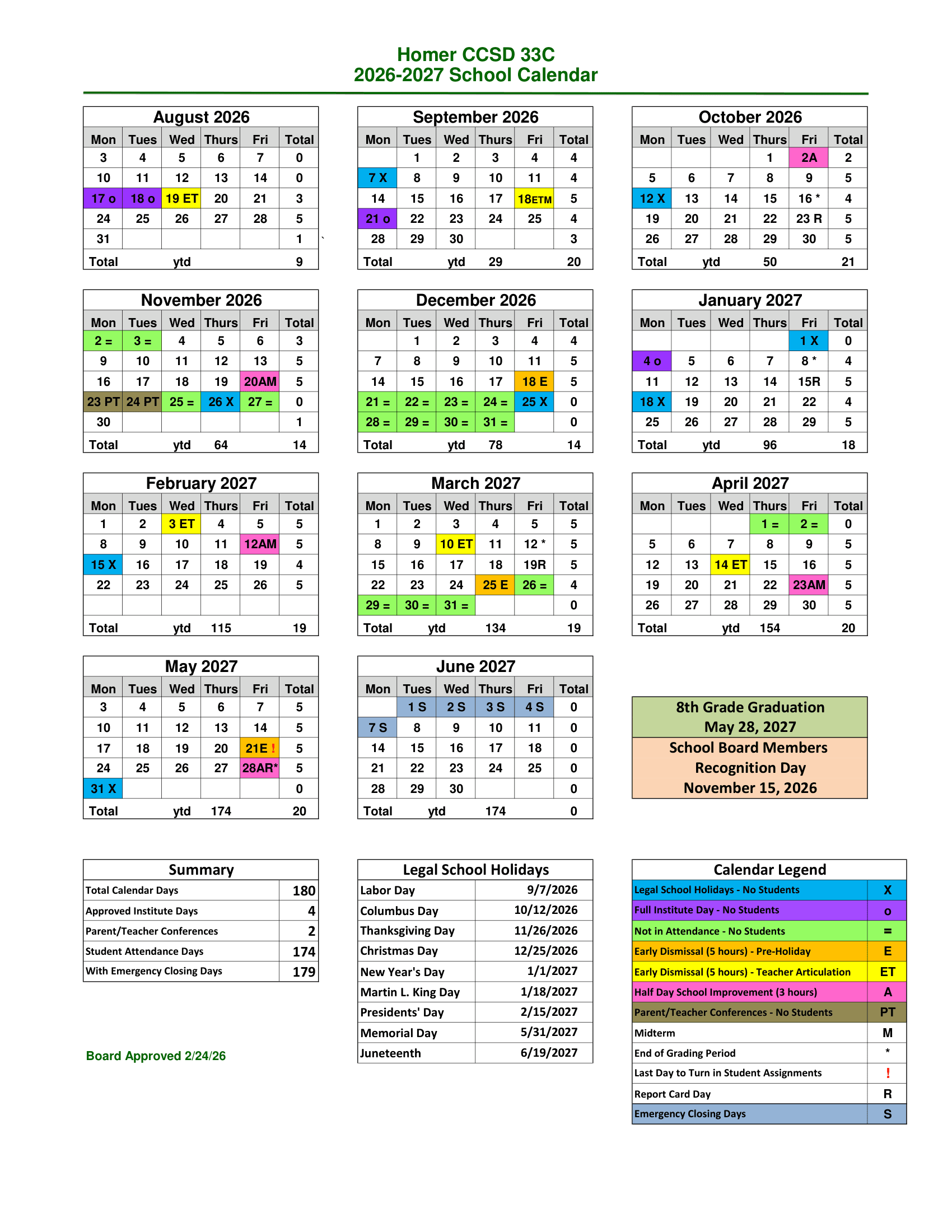 Homer CCSD 33C Calendar 26-27 [PDF]