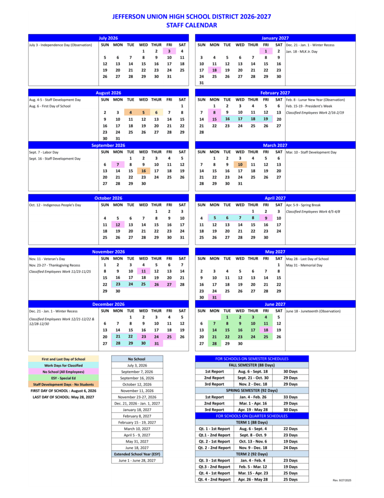 Jefferson Union High School District 26-27 Calendar (1)