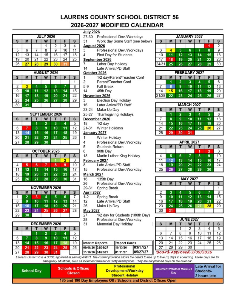 LAURENS COUNTY SCHOOL DISTRICT 2026-2027