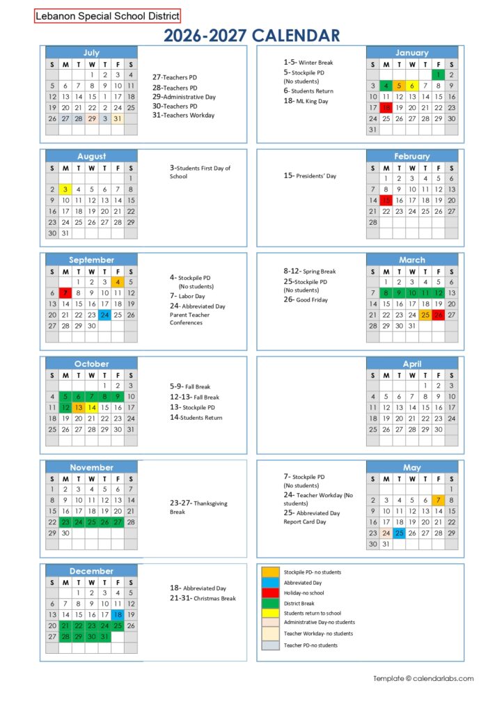 Lebanon Special School District 2026-2027