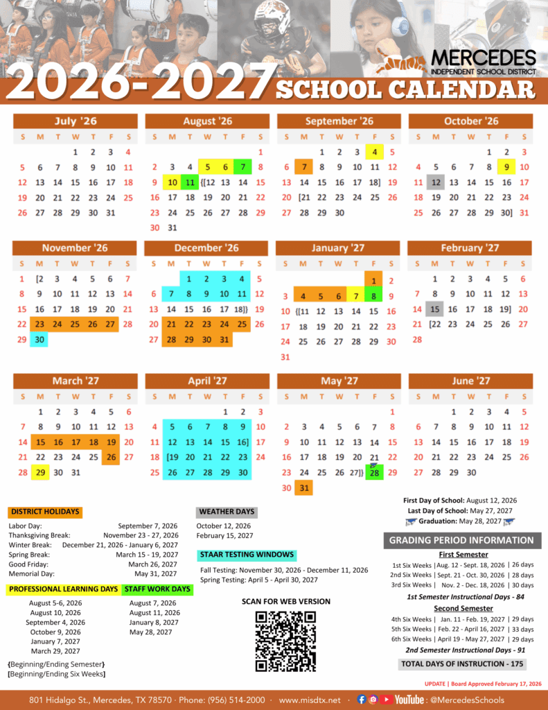 Mercedes Independent School District 26-27 Calendar