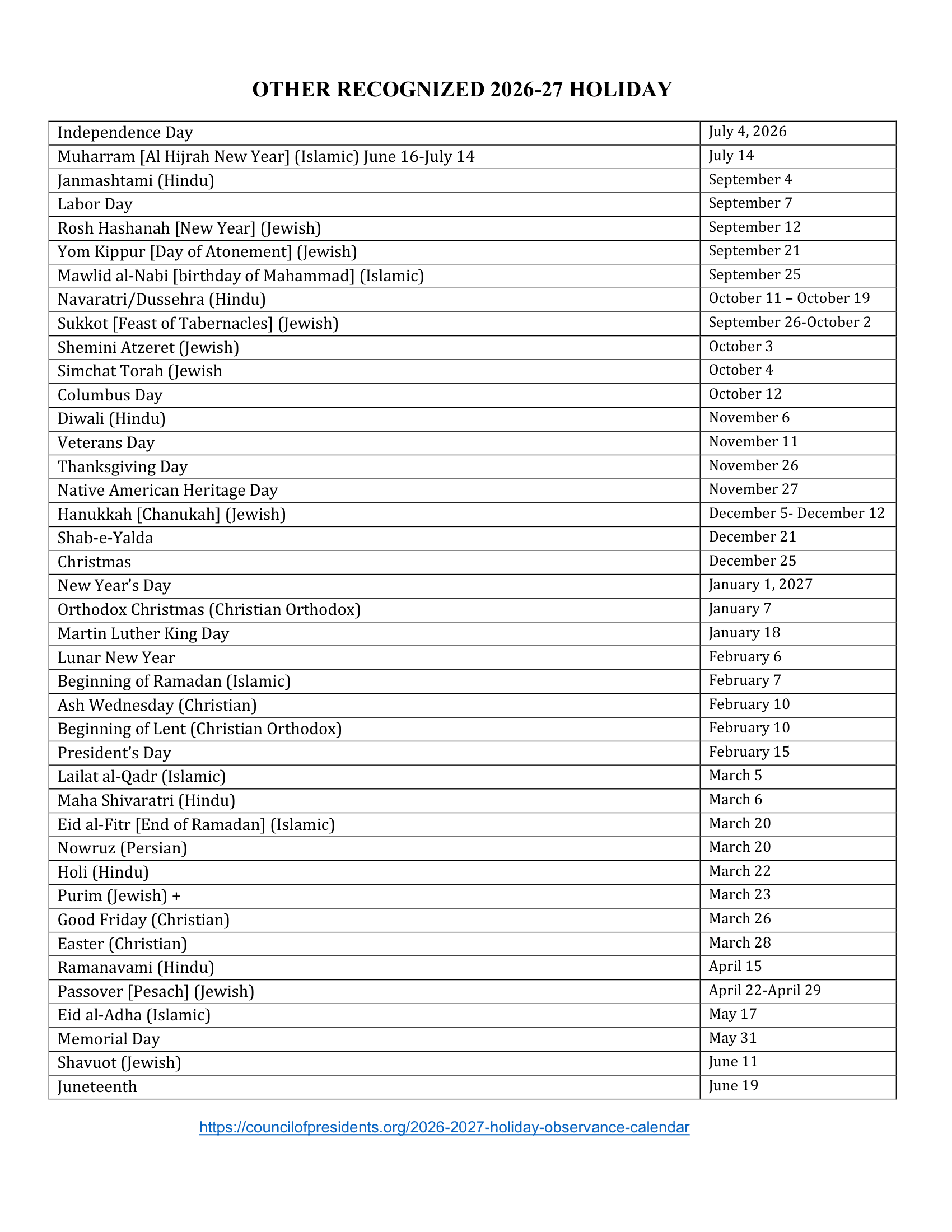 Oyster River Cooperative School District 26-27 Calendar [PDF]