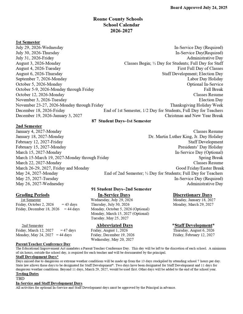 Roane County Schools Calendar 2026-2027...1