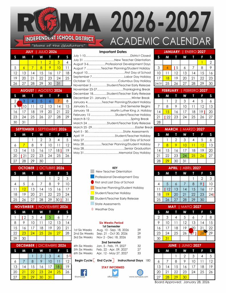 Roma Independent School District 26-27 Calendar (1)