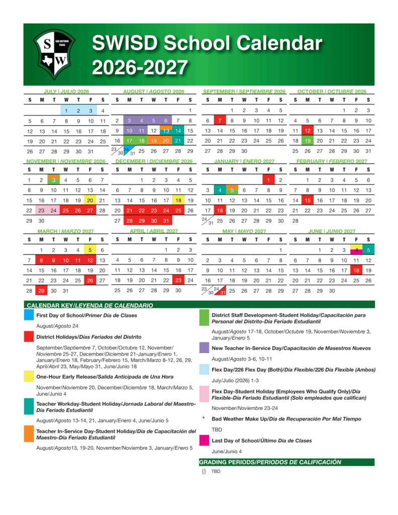 SWISD 26-27 Calendar