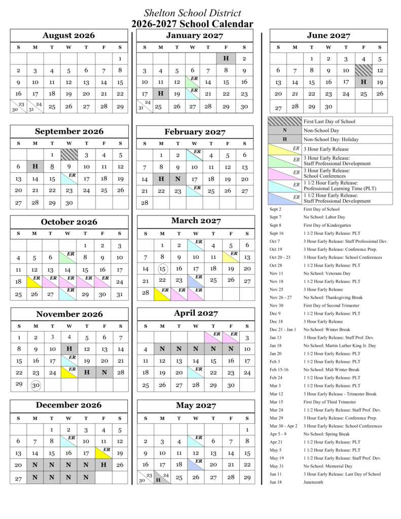Shelton School District 26-27 Calendar