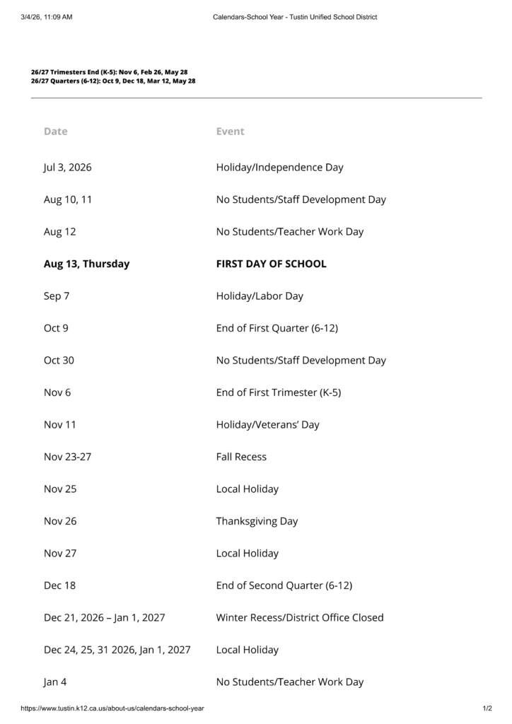 Tustin Unified School District 26-27 Calender (1)