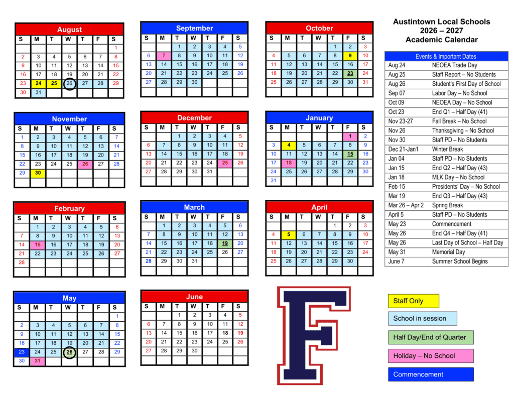 Austintown Local Schools 26-27 Calendar