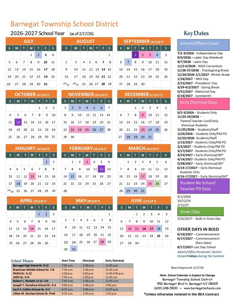 Barnegat Township School District 2026-2027