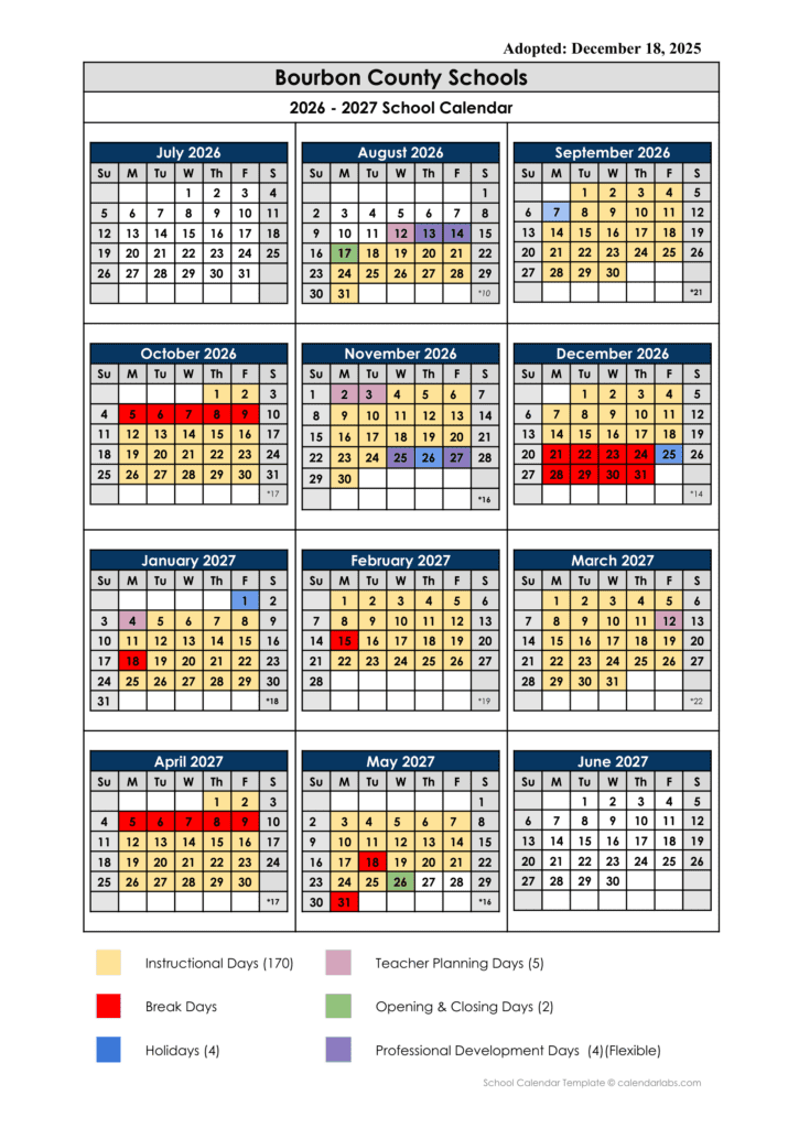 Bourbon County Schools 26-27 Calendar (1)