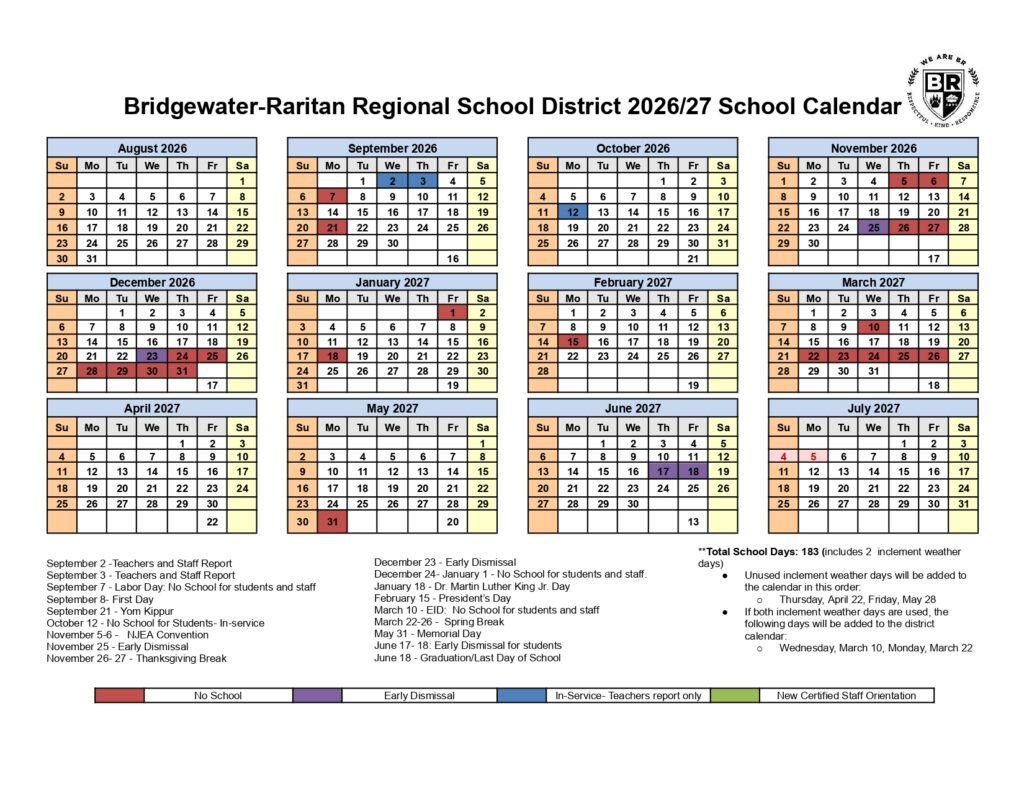 Bridgewater-Raritan Regional School District 2026-27