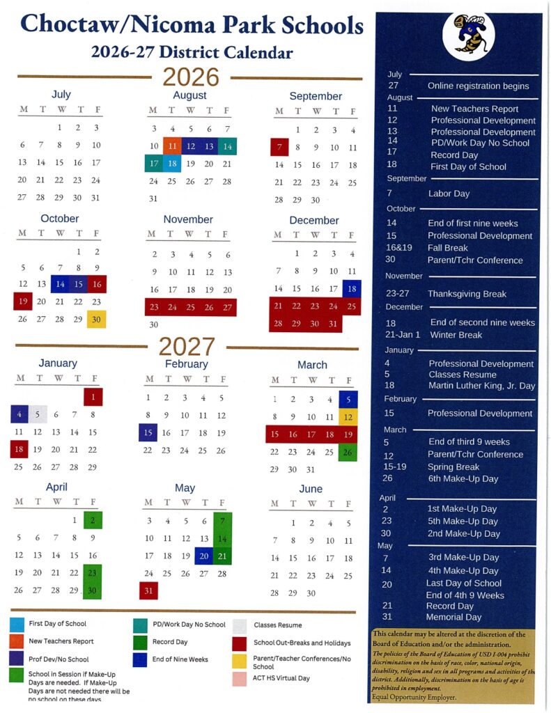 ChoctawNicoma Park Schools 2026-2027