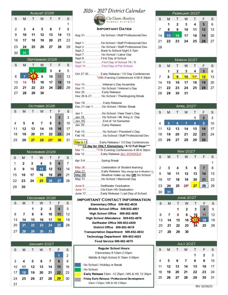 Cle Elum-Roslyn School District 2026-2027