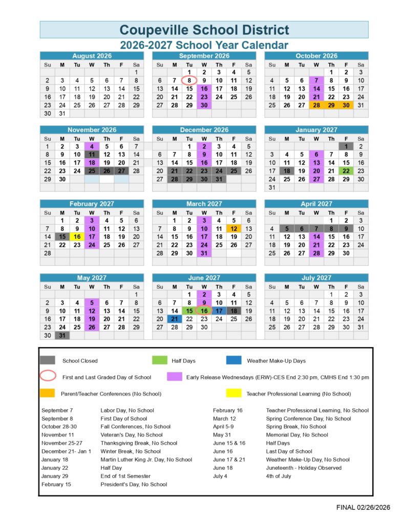 Coupeville School District 2026-2027