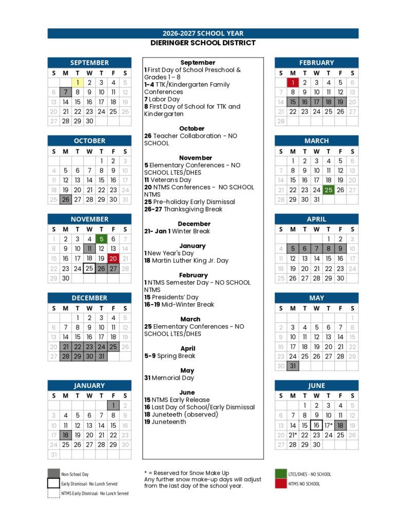 Dieringer School District 2026-2027.