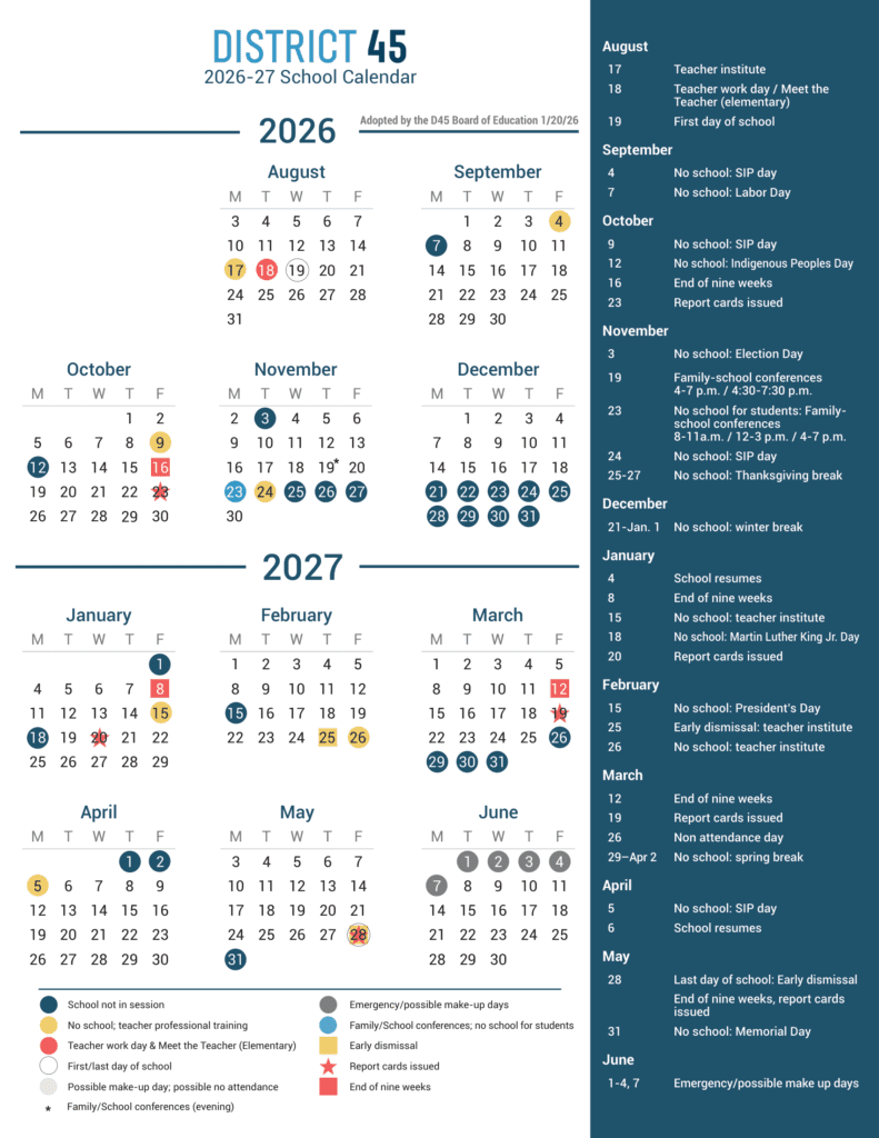 District 45 26-27 Calendar