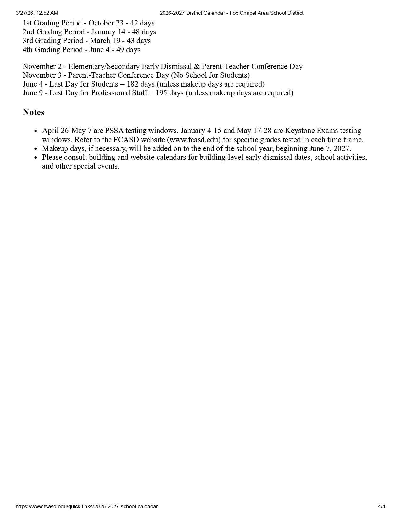 Fox Chapel Area School District 26-27 Revised PDF