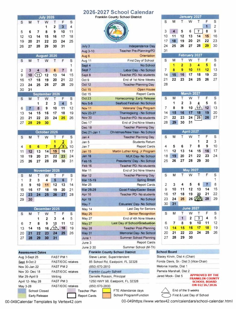 Franklin County School District 2026-2027
