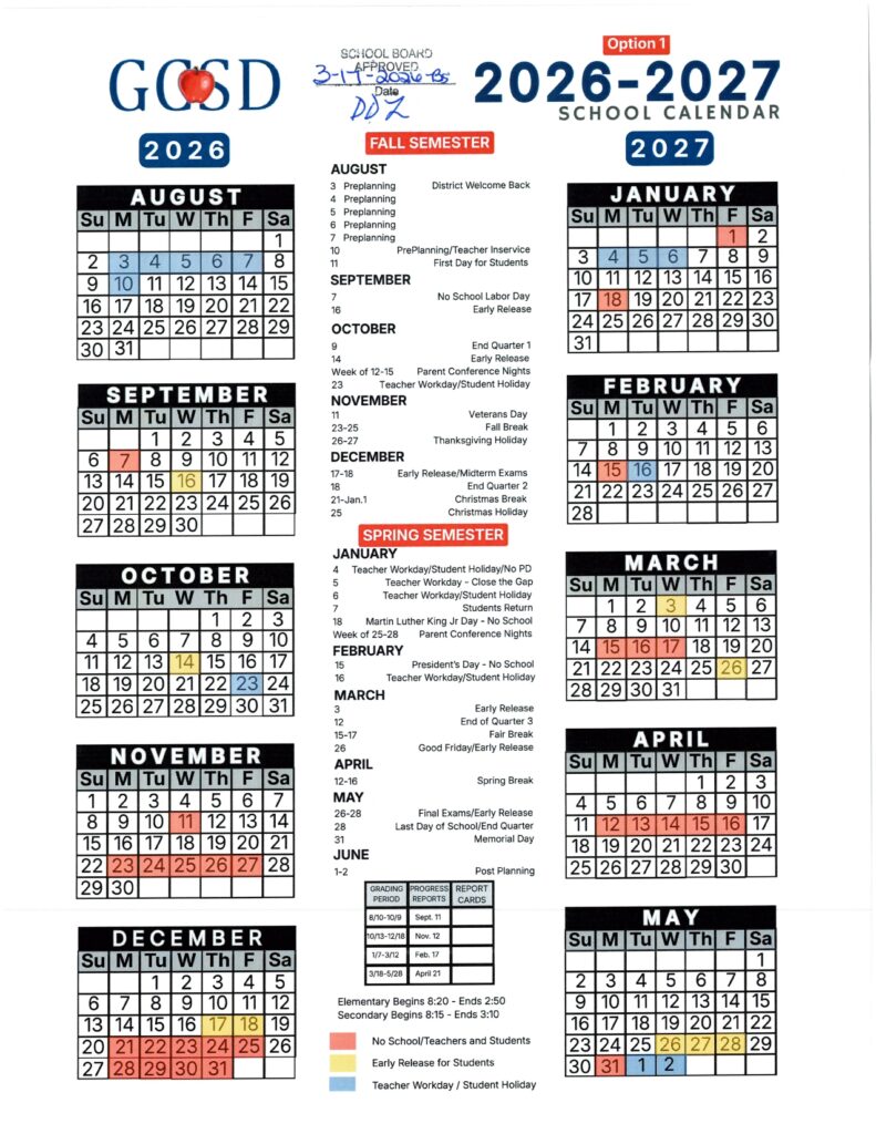 GCSD 2026-2027